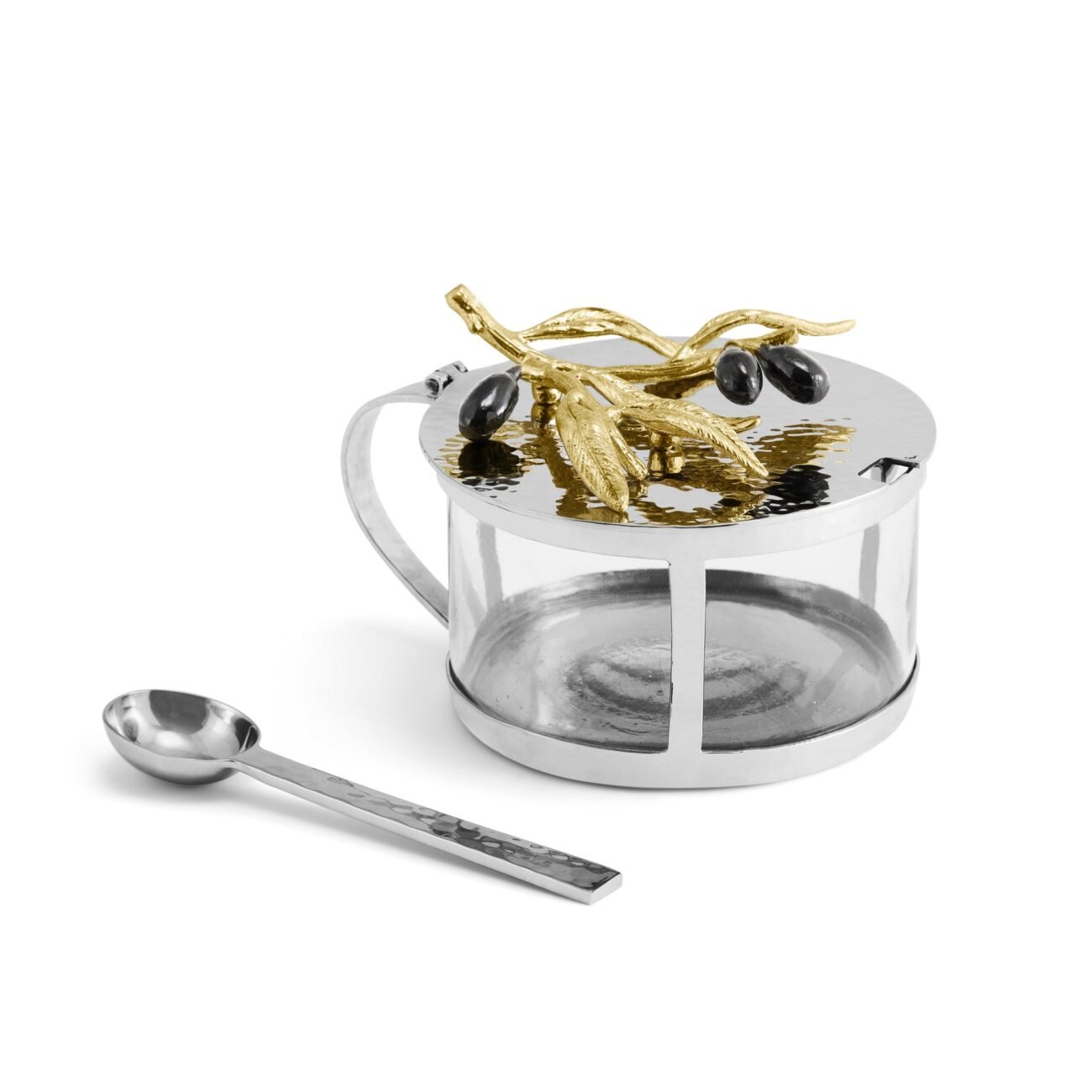 Olive Branch Condiment Container with Spoon