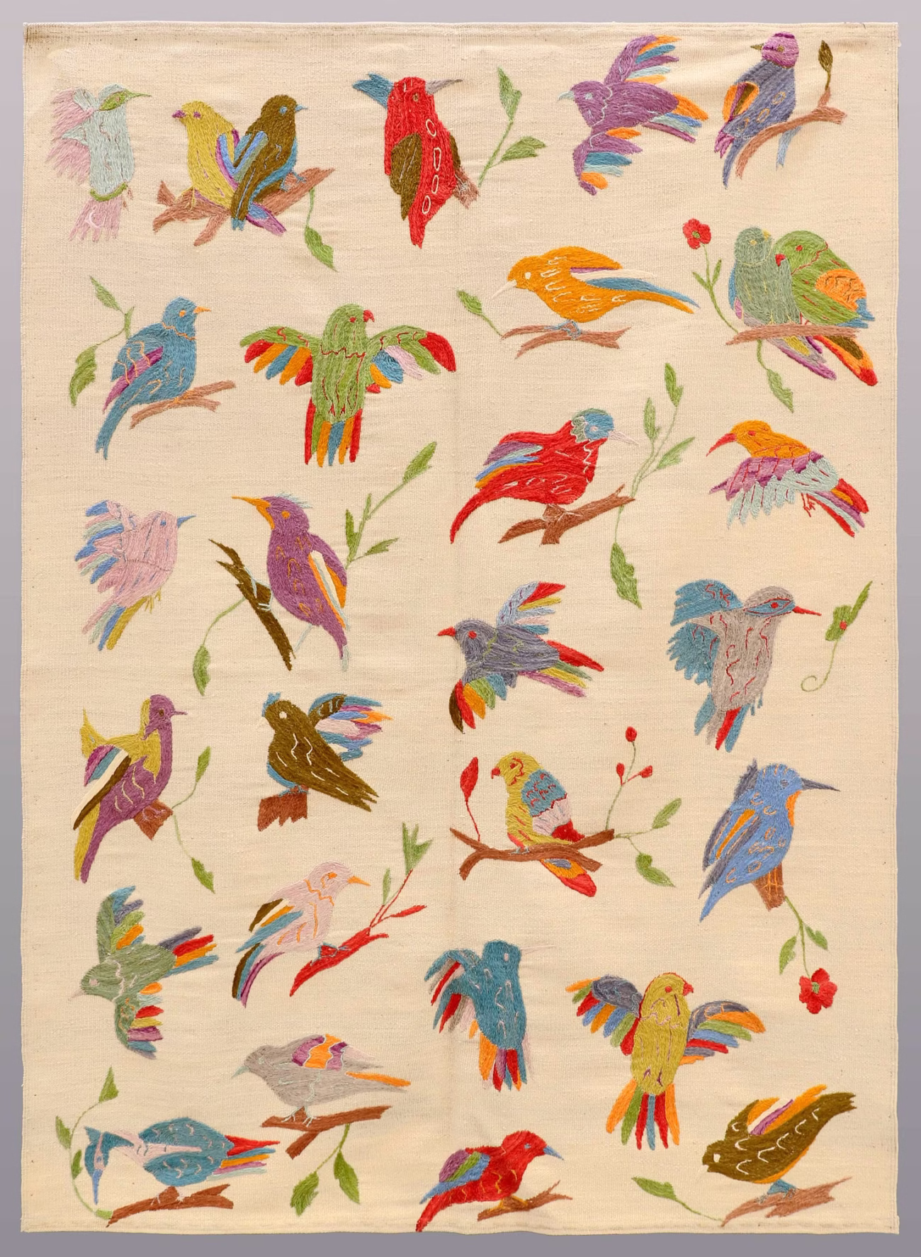 An Embroided Flat Weave