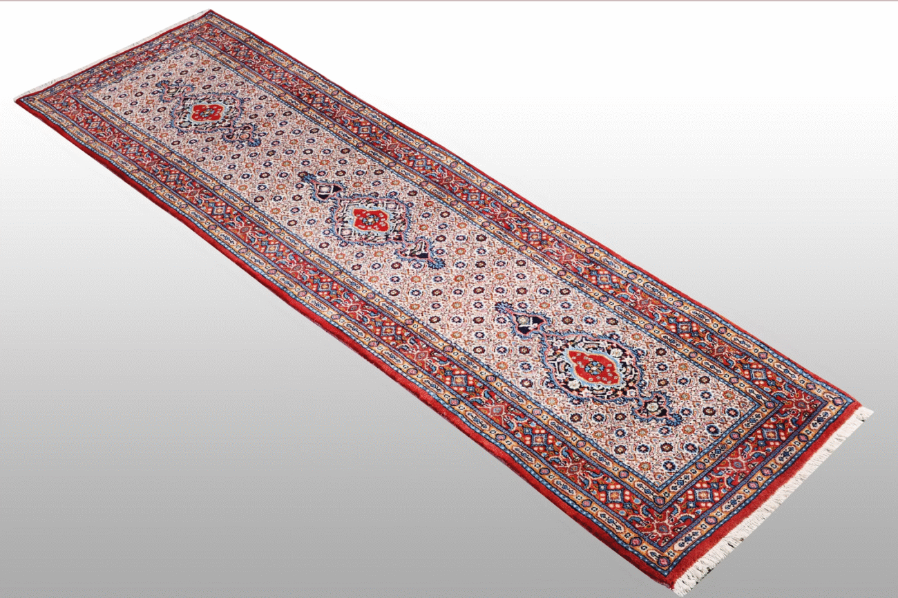 A Runner Carpet, Moud, Part Silk - Image 4