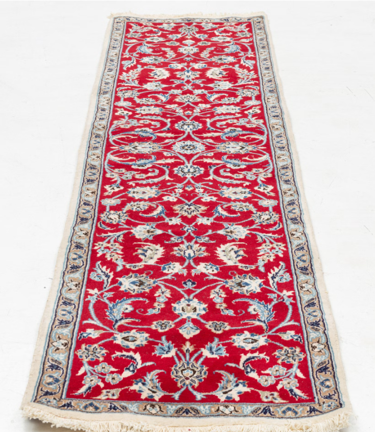 A Runner Carpet, Nain, Part Silk, - Image 4