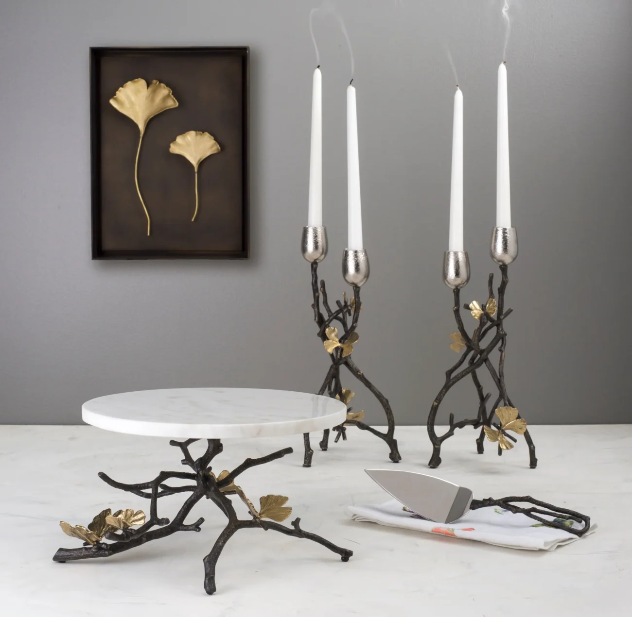 Butterfly Ginkgo Candle Holders - Image 2