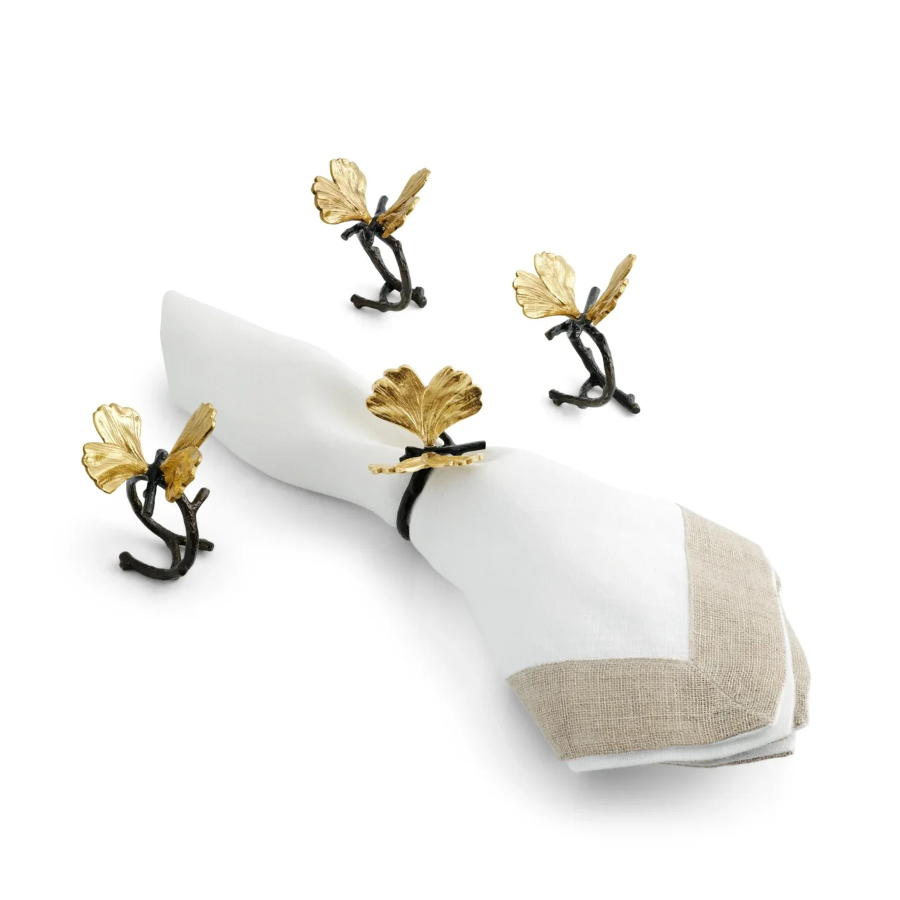 Butterfly Ginkgo Napkin Ring Se