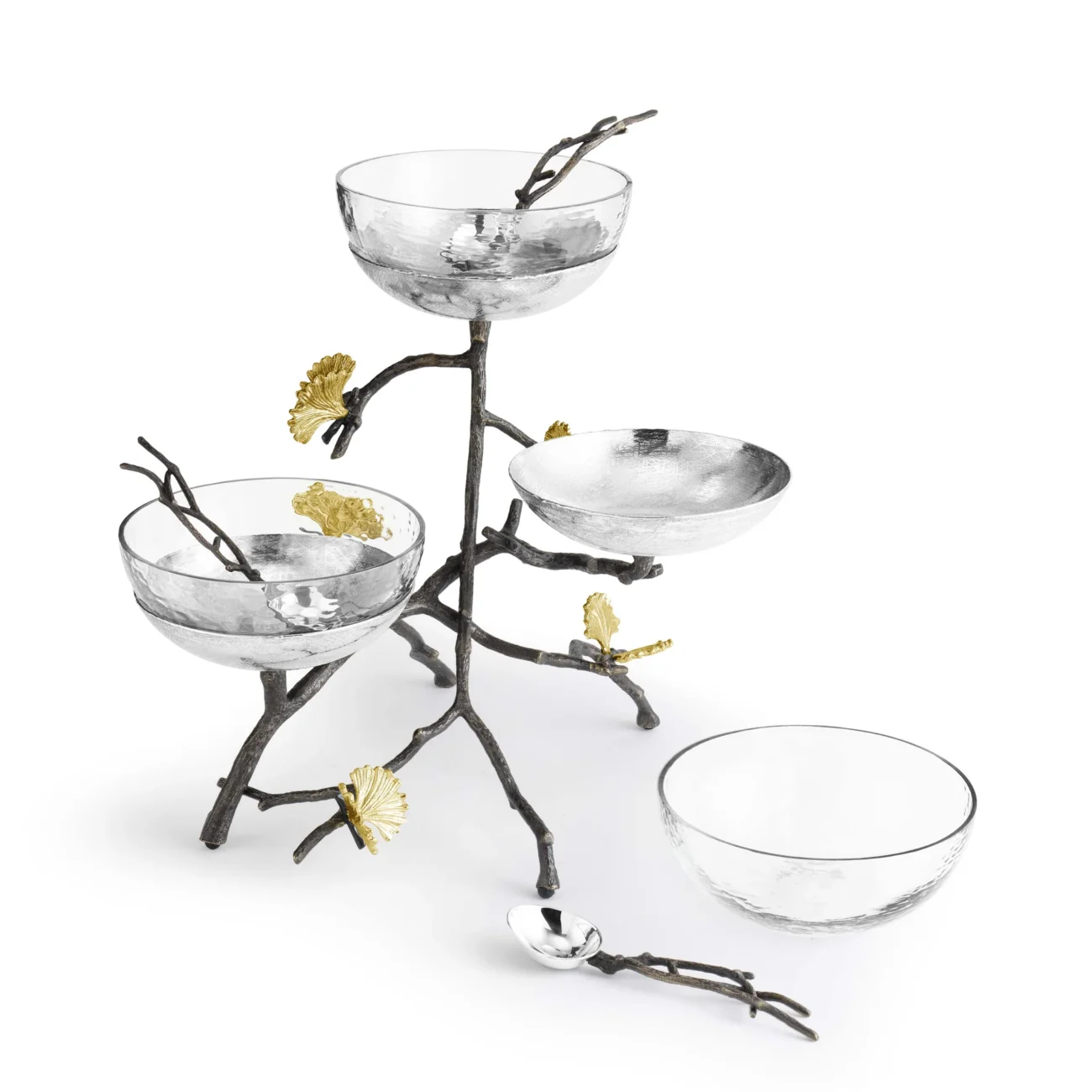 Butterfly Ginkgo Triple Bowl Set with Spoon - Image 2
