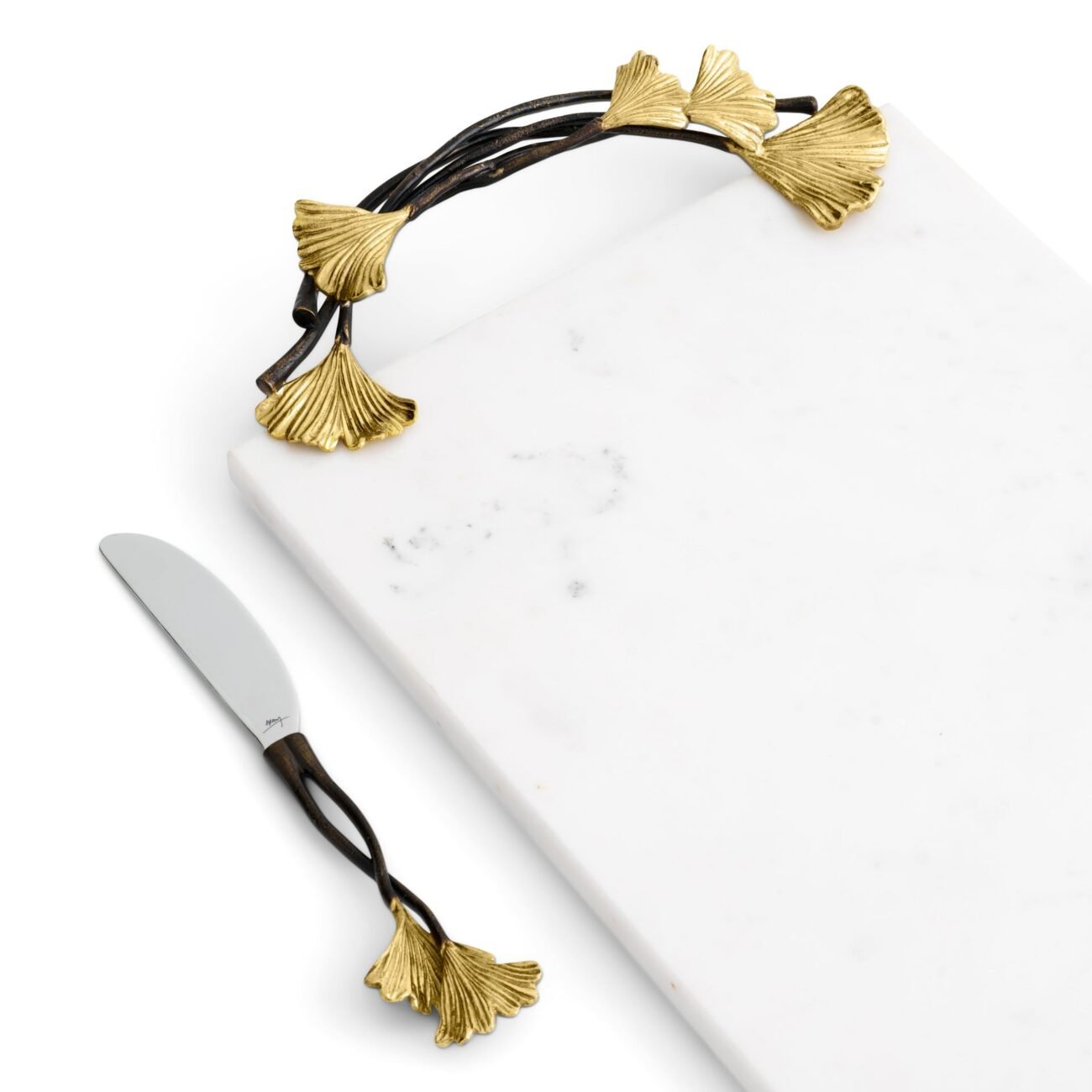 Golden Ginkgo Large Cheese Board with Knife - Image 4