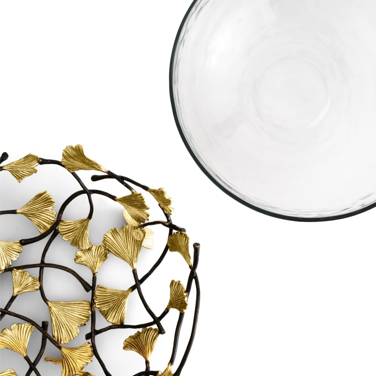 Golden Ginkgo Medium Glass Bowl - Image 4